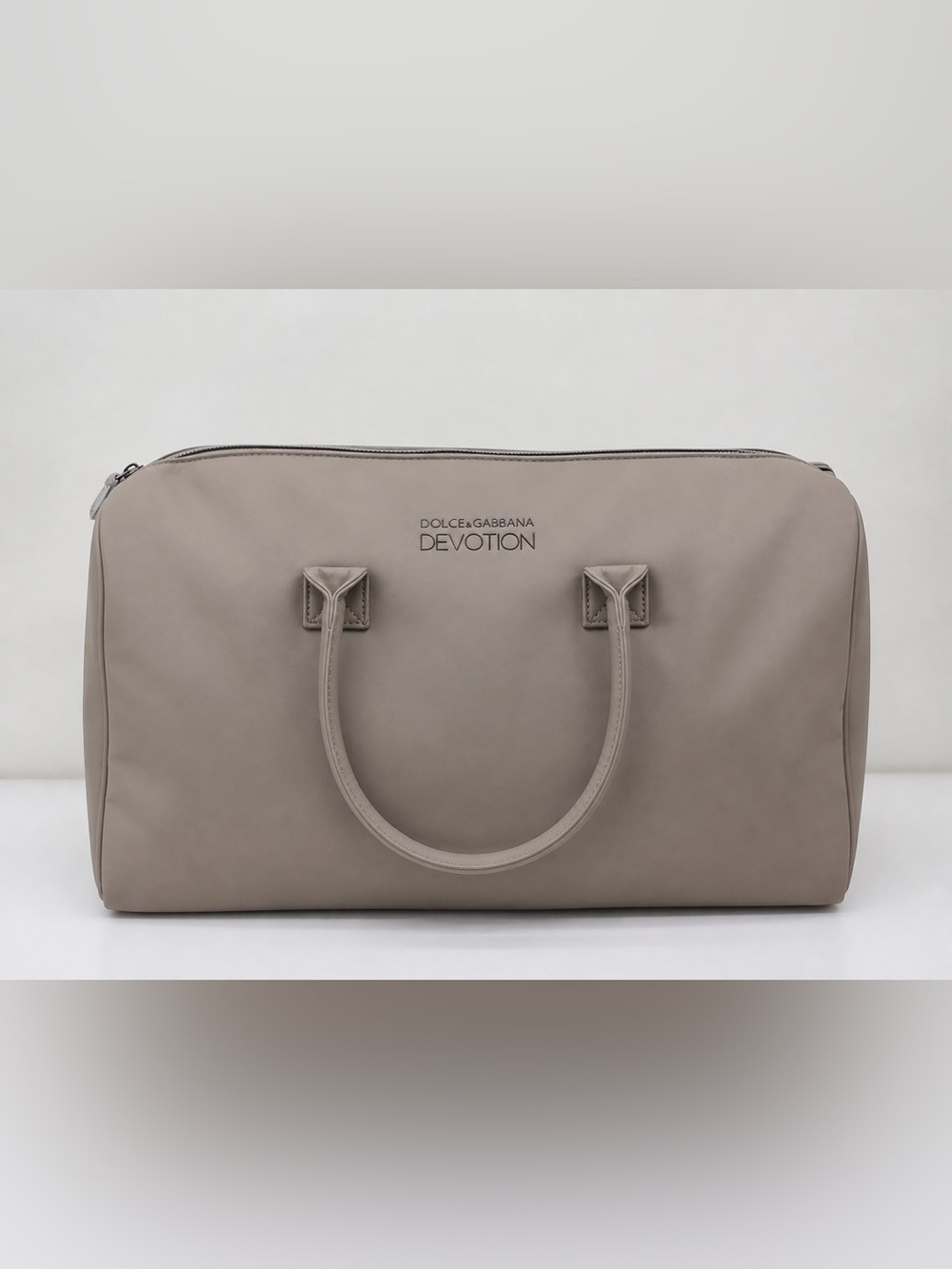Dolce & Gabbana Devotion Nylon Weekender Duffle Taupe Heart Charm Unisex NEW